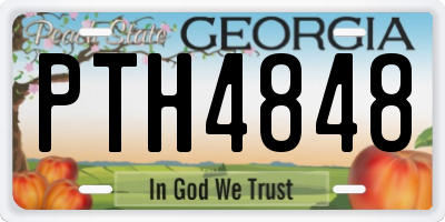 GA license plate PTH4848