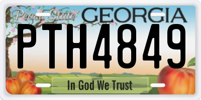 GA license plate PTH4849