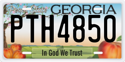 GA license plate PTH4850