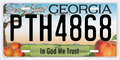 GA license plate PTH4868