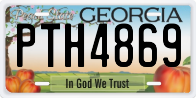 GA license plate PTH4869