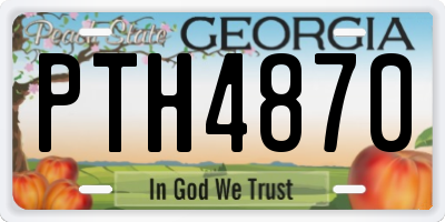 GA license plate PTH4870