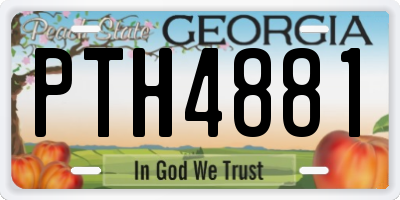 GA license plate PTH4881