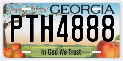 GA license plate PTH4888