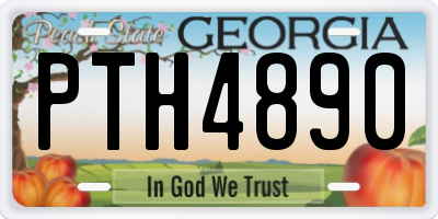 GA license plate PTH4890