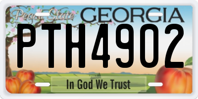 GA license plate PTH4902