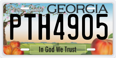 GA license plate PTH4905