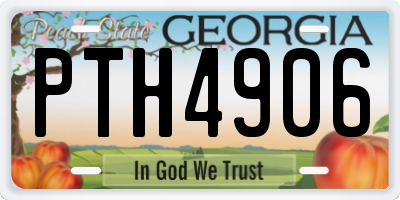 GA license plate PTH4906