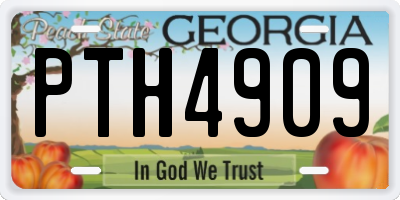 GA license plate PTH4909