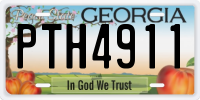 GA license plate PTH4911