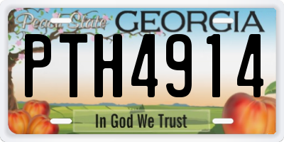GA license plate PTH4914