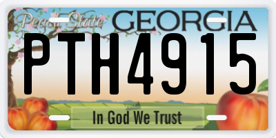 GA license plate PTH4915
