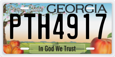GA license plate PTH4917
