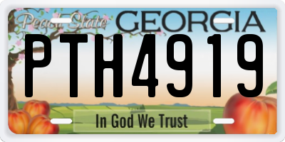 GA license plate PTH4919
