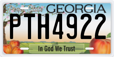 GA license plate PTH4922