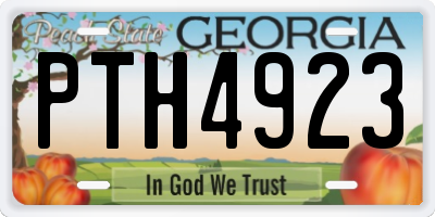 GA license plate PTH4923