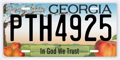 GA license plate PTH4925