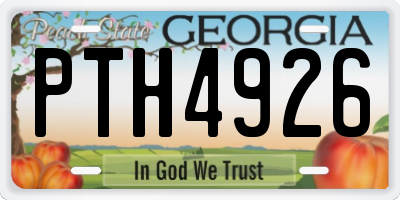 GA license plate PTH4926