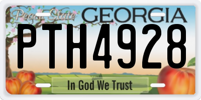 GA license plate PTH4928