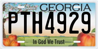 GA license plate PTH4929