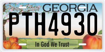 GA license plate PTH4930