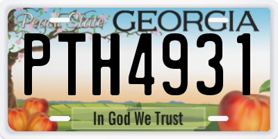 GA license plate PTH4931