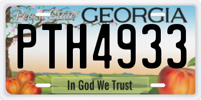 GA license plate PTH4933
