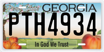GA license plate PTH4934