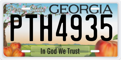 GA license plate PTH4935