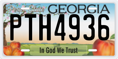 GA license plate PTH4936