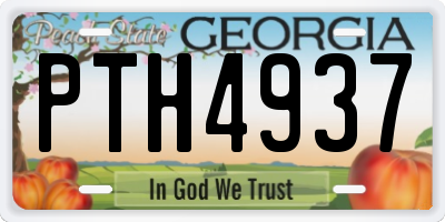 GA license plate PTH4937
