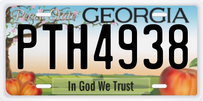 GA license plate PTH4938