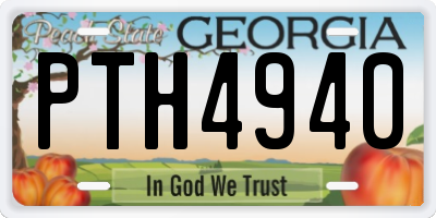 GA license plate PTH4940
