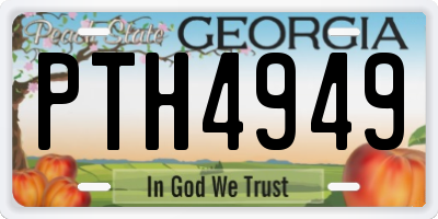 GA license plate PTH4949