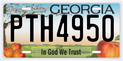 GA license plate PTH4950