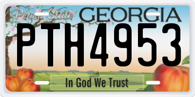 GA license plate PTH4953