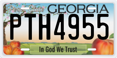 GA license plate PTH4955