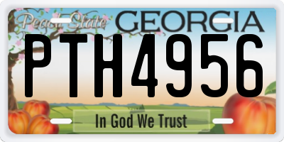 GA license plate PTH4956