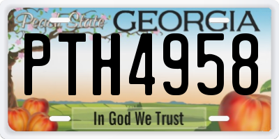 GA license plate PTH4958