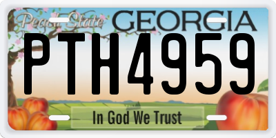 GA license plate PTH4959