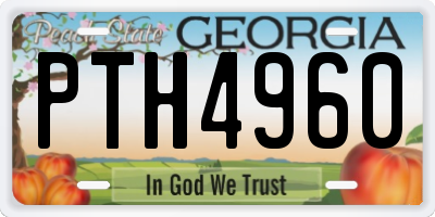 GA license plate PTH4960