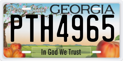 GA license plate PTH4965