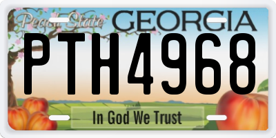 GA license plate PTH4968