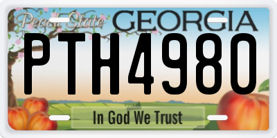 GA license plate PTH4980