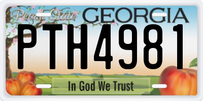 GA license plate PTH4981