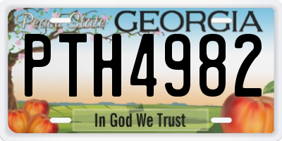 GA license plate PTH4982