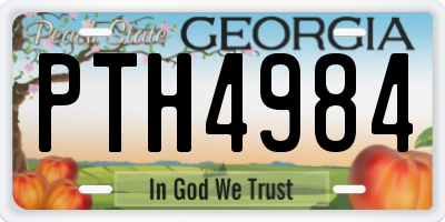 GA license plate PTH4984