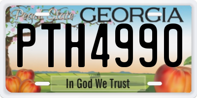 GA license plate PTH4990
