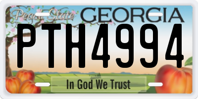 GA license plate PTH4994