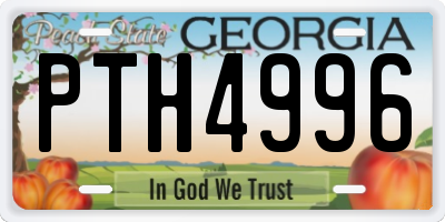 GA license plate PTH4996